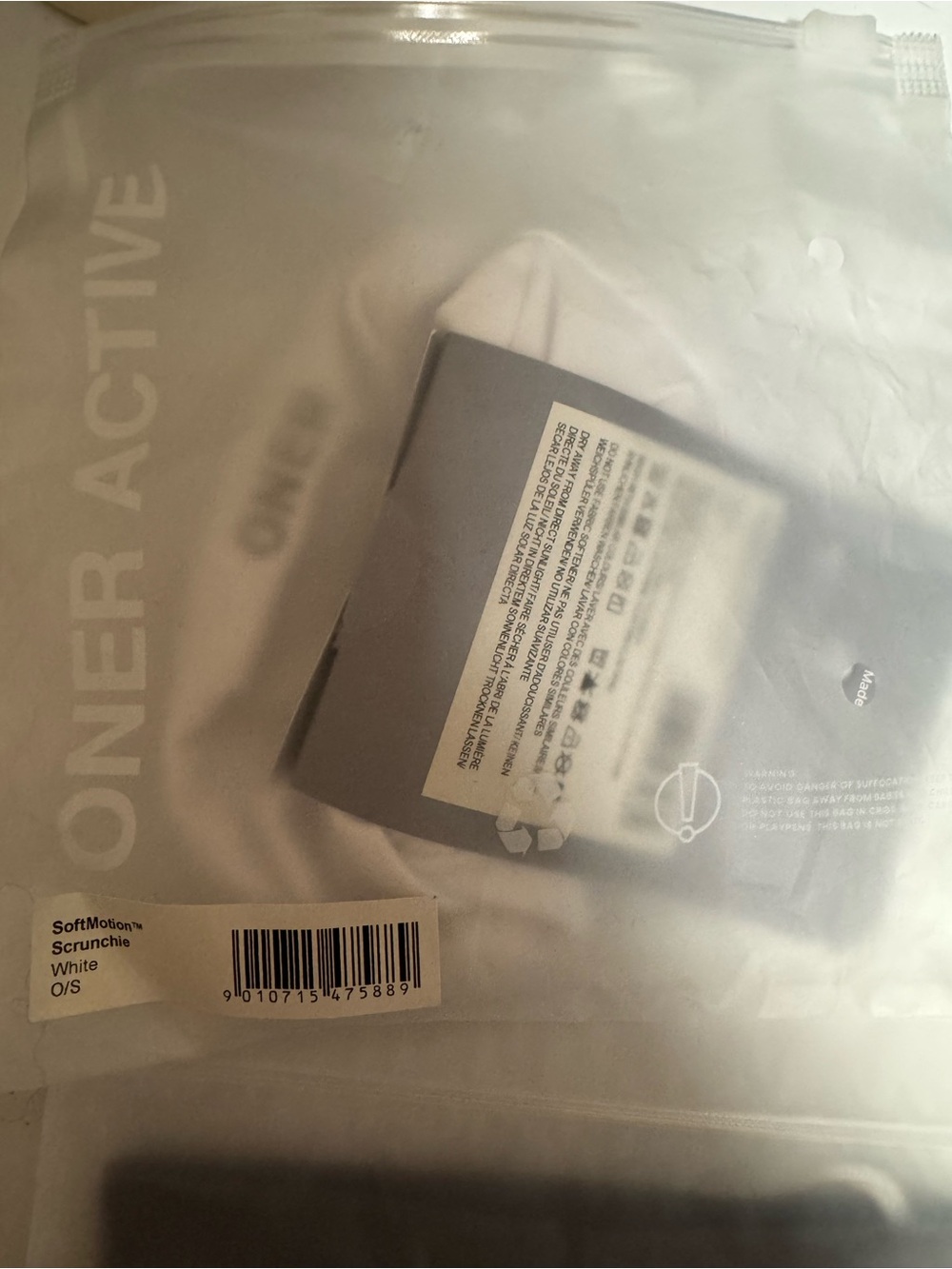 Oner Active White SoftMotion™ Scrunchie